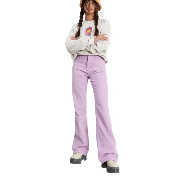 Pacsun Corduroy Flare Pants High Rise Bootcut Lavender Women's Size 26 - Picture 1 of 9